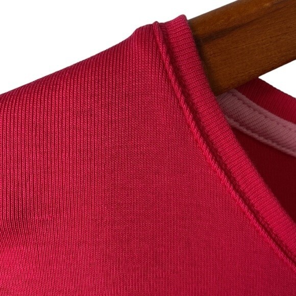Talbots Tee 100% Pima Cotton Hot Pink Top Crew Neck Short Sleeve Barbiecore Soft - Picture 3 of 11